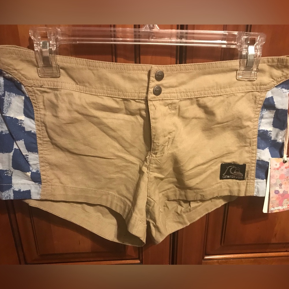 Quicksilver swim surf board shorts khaki tan blue NWT junior 3 casual cute*